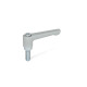 Ganter Flat Adjustable Hand Levers, Zinc Die Casting, Threaded Stud Steel Zinc Plated 302.2-22-M3-10-SR