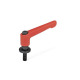 Ganter Adjustable Hand Levers, Zinc Die Casting, with Threaded Stud and Washer 307-30-M5-16-RS