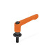 Ganter Adjustable Hand Levers, Zinc Die Casting, with Threaded Stud and Washer 307-30-M5-20-OS