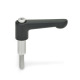 Ganter Adjustable Hand Levers, Zinc Die Casting, Threaded Insert Stainless Steel, for Shaft Collars 311-45-M5-16-SW