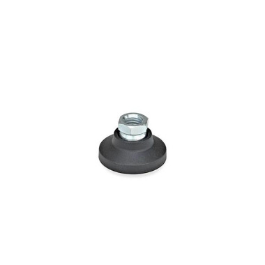 Ganter Leveling Feet, Foot Plastic, Internal Thread Steel 343.3-25-M6-A