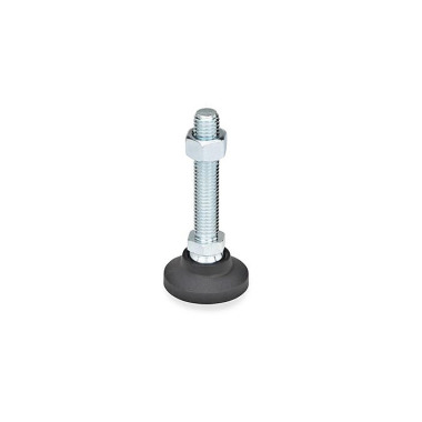 Ganter Leveling Feet, Foot Plastic, Threaded Stud Steel 343.4-25-M10-63-A