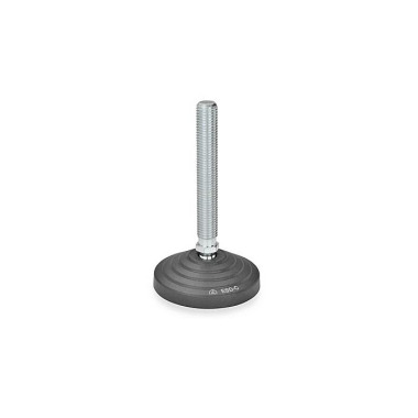 Ganter Leveling Feet, Threaded Stud Steel, Foot Antistatic ESD Plastic 344.2-100-M14-68-A