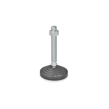 Ganter Leveling Feet, Threaded Stud Steel, Foot Antistatic ESD Plastic 344.2-100-M16-138-B