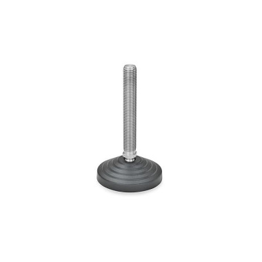 Ganter Leveling Feet, Foot Plastic /Threaded Stud Stainless Steel 344.5-100-M10-68-AG