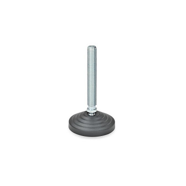 Ganter Leveling Feet, Foot Plastic / Threaded Stud Steel 344-100-M20-138-AG