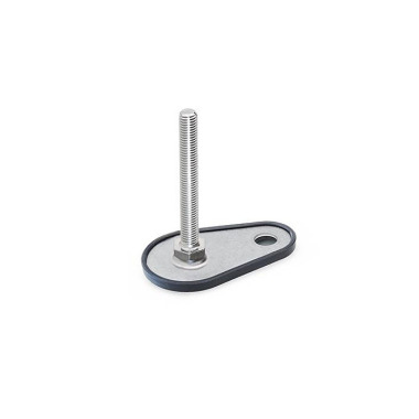 Ganter Leveling Feet, Stainless Steel, with Fixing Lug, Drop Shape 43-60-M10-100-D1-S