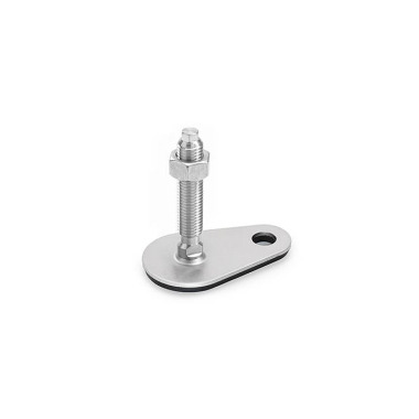 Ganter Leveling Feet, Stainless Steel, with Fixing Lug, Drop Shape 43-60-M16-125-D3-VK