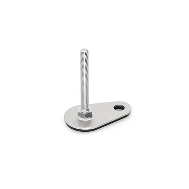 Ganter Leveling Feet, Stainless Steel, with Fixing Lug, Drop Shape 43-80-M10-100-D3-S