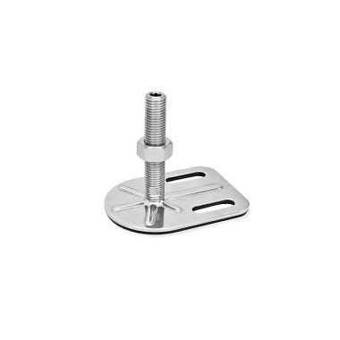 Ganter Leveling Feet, Stainless Steel, with Fixing Lug, Rectangular Shape 43-80-M16-200-G3-UK