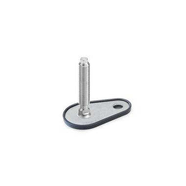 Ganter Leveling Feet, Stainless Steel, with Fixing Lug, Drop Shape 43-80-M24-200-D1-V