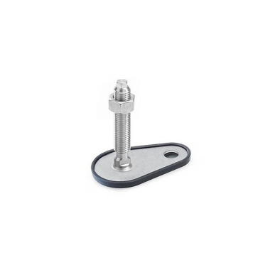 Ganter Leveling Feet, Stainless Steel, with Fixing Lug, Drop Shape 43-80-M24-200-D1-VK