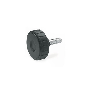 Ganter Softline Knurled Knobs with Threaded Stud, Plastic, Threaded Stud Steel, Softline 4534-44-M6-10