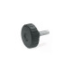 Ganter Softline Knurled Knobs with Threaded Stud, Plastic, Threaded Stud Steel, Softline 4534-44-M8-50