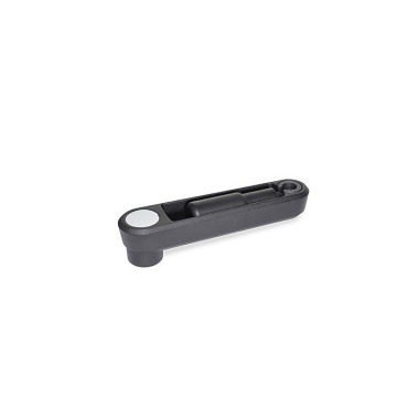 Ganter Cranked Handles with Retractable Handle, Aluminum, Retractable Mechanism Steel 472.3-100-B12-SW