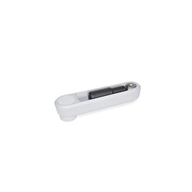 Ganter Cranked Handles with Retractable Handle, Aluminum, Retractable Mechanism Stainless Steel 472.5-100-B12-SR