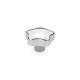 Ganter Star Knobs, Aluminum 5336-50-B10-C-PL