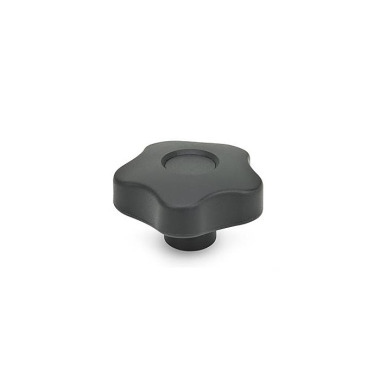 Ganter Star Knobs, Plastic, Bushing Brass / Steel 5337.2-32-M5-E