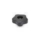 Ganter Star Knobs, Plastic, Bushing Brass / Steel 5337.2-40-M10-D