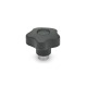 Ganter Safety Star Knobs, Plastic 5337.3-40-M8-NI