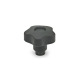 Ganter Safety Star Knobs, Plastic 5337.3-40-M8-ST