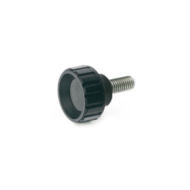 Ganter Knurled Screws, Threaded Stud Stainless Steel 591.5-20-M5-10