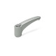 Ganter Adjustable Hand Levers, Zinc Die Casting, Bushing Stainless Steel 602.1-44-M4-SR