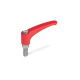 Ganter Adjustable Hand Levers, Zinc Die Casting, Threaded Stud Stainless Steel 602.1-44-M5-32-RS