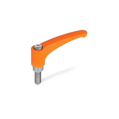 Ganter Adjustable Hand Levers, Zinc Die Casting, Threaded Stud Stainless Steel 602.1-63-M6-25-OS