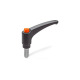 Ganter Adjustable Hand Levers with Releasing Button, Plastic, Threaded Stud Stainless Steel 603.1-108-M12-30-DOR