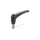 Ganter Adjustable Hand Levers with Releasing Button, Plastic, Threaded Stud Stainless Steel 603.1-108-M12-30-DSG