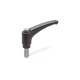 Ganter Adjustable Hand Levers with Releasing Button, Plastic, Threaded Stud Stainless Steel 603.1-78-M12-70-DGR