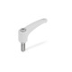 Ganter Adjustable Hand Levers, Handle Plastic, Antimicrobial, Threaded Stud Stainless Steel 604.1-63-M6-25-WSA