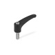 Ganter Adjustable Hand Levers, Handle Plastic, Antimicrobial, Threaded Stud Stainless Steel 604.1-63-M6-32-SGA