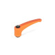 Ganter Adjustable Hand Levers, Plastic, Bushing steel 604-78-M8-OR