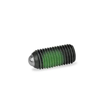 Ganter Spring Plungers, with Internal Hex, with Thread Locking, Steel / Stainless Steel 615.3-M6-KS-PFB