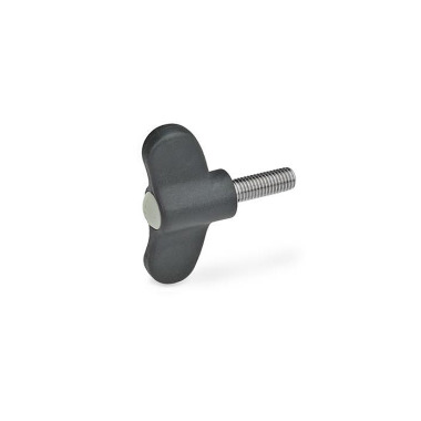 Ganter Wing Screws, Plastic, with Stainless Steel Threaded Stud 633.1-48-M8-20-DGR