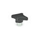 Ganter Hand Knobs, Technopolymer, with Protruding Steel Bushing 6335.2-40-B8-C