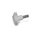 Ganter Hand Knobs, Aluminum, Threaded Stud Stainless Steel 6335.5-AM-40-M8-20