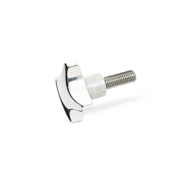 Ganter Hand Knobs, Aluminum, Threaded Stud Stainless Steel 6335.5-AP-50-M10-25