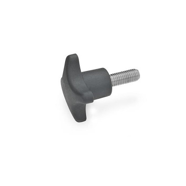 Ganter Hand knobs, Plastic, Threaded Stud, Stainless Steel 6335.5-ST-40-M8-25