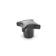 Ganter Hand Knobs, Plastic, Bushing Stainless Steel 6335-KU-25-M5-K-NI