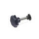 Ganter Star Knobs with Threaded Stud, with Movable Thrust Pad 6336.12-32-M6-35-15