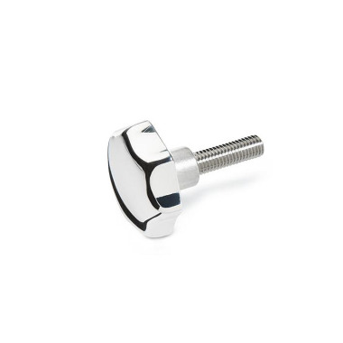 Ganter Star Knobs, Aluminum, Threaded Stud Stainless Steel 6336.5-AP-40-M8-20