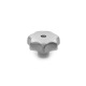 Ganter Star Knobs, Stainless Steel 6336-NI-32-M6-D