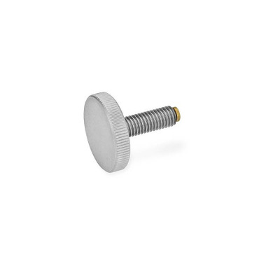 Ganter Flat Knurled Screws, Stainless Steel, with Brass / Plastic Pivot 653.10-M8-30-NI-MS