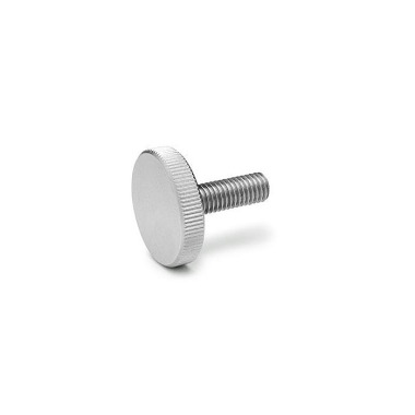 Ganter Knurled Screws, Stainless Steel, Flat Type 653-M4-10-NI