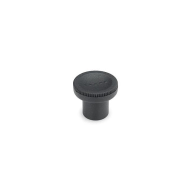 Ganter Knurled Knobs, Plastic, Threaded Bushing Brass 676-16-M3-SG