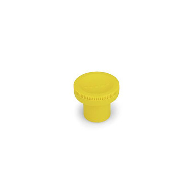 Ganter Knurled Knobs, Plastic, Threaded Bushing Brass 676-21-M5-GB