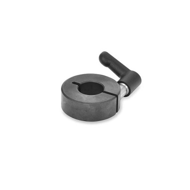 Ganter Semi-Split Shaft Collars, Steel / Aluminum, with Adjustable Hand Lever 706.4-60-B35-ST